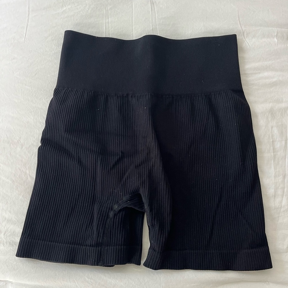 Amazon Black Ribbed Bike Shorts